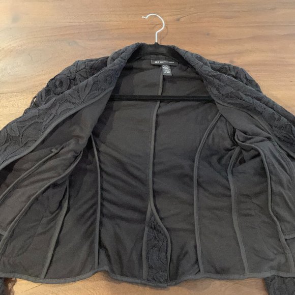 SOLD- NWOT INC Petite XS Black Lack Button Blazer - Picture 7 of 8